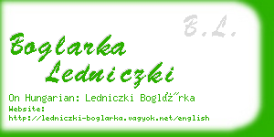 boglarka ledniczki business card